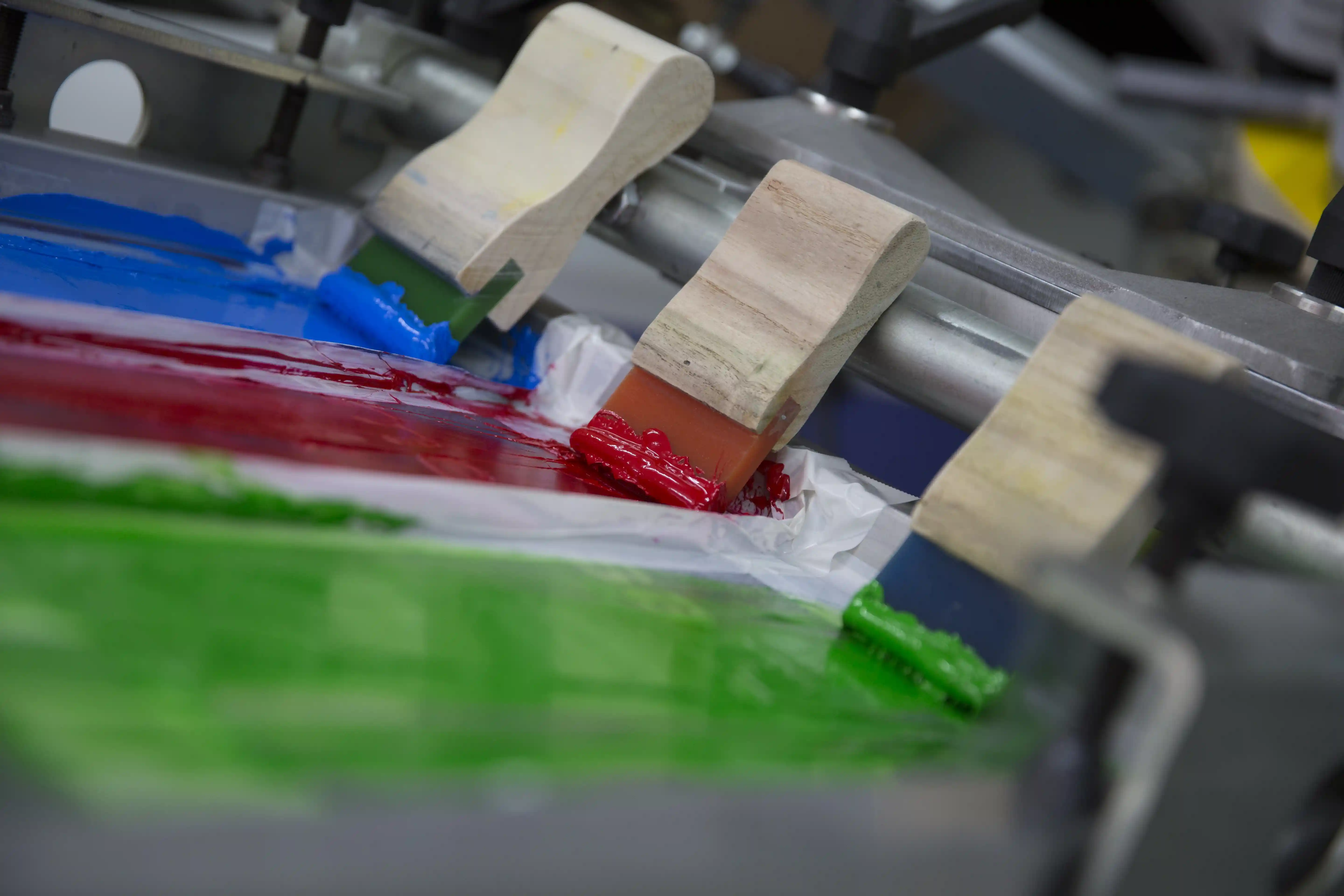 dreifarbiger Siebdruck