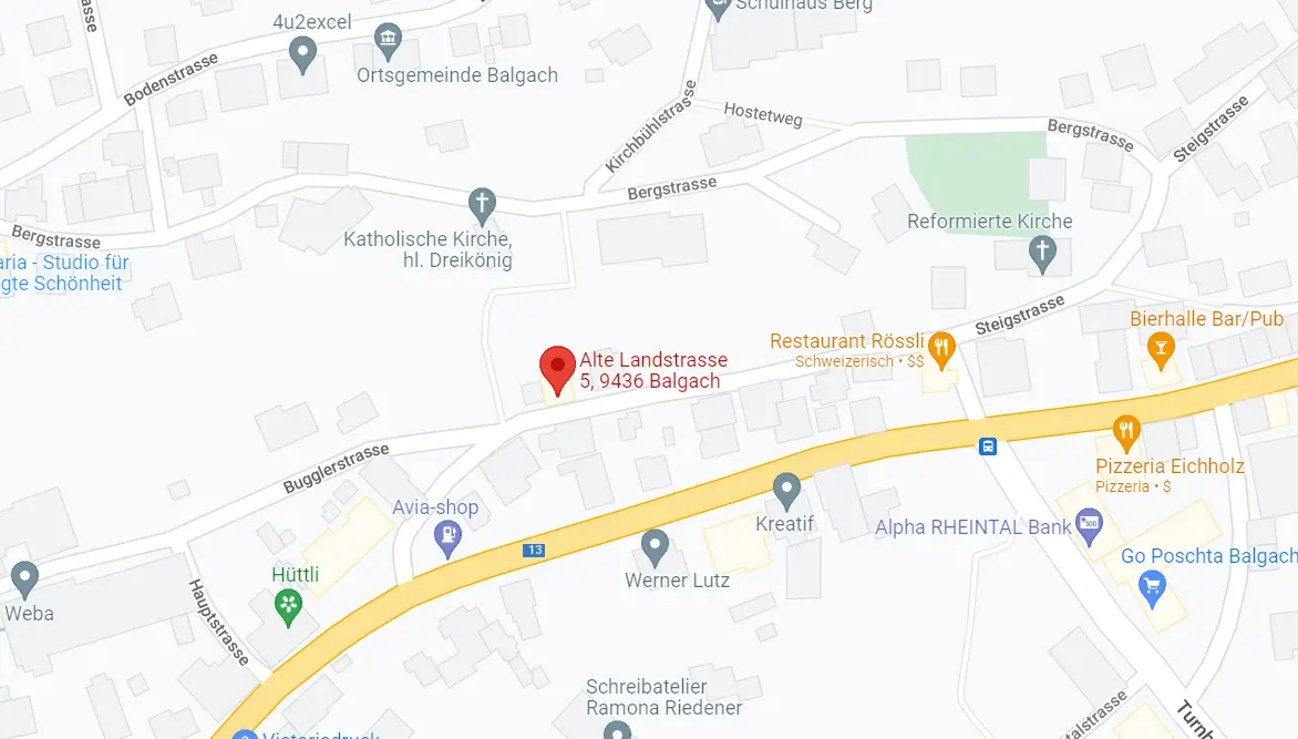 Eine Google Map-bild das den Standort zeigt